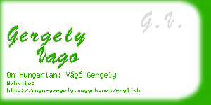 gergely vago business card